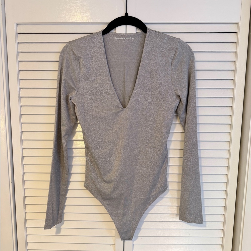 Abercrombie & Fitch Sparkly Silver Bodysuit